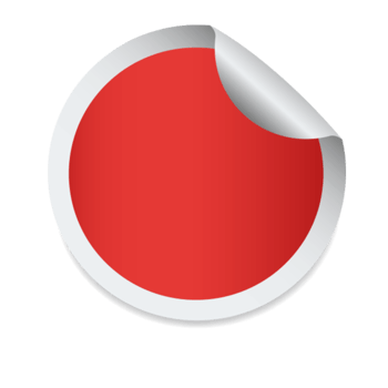 A red sticker with a white border png