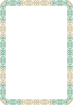 colored square Kazakh national ornament. Ethnic pattern of the peoples of the Great Steppe, vector