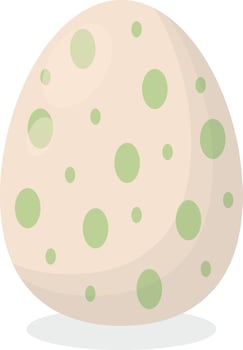 White Easter Eggs with Simple Green Pattern vector