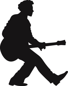 Silhouette of Man Jazz Musician Playing Guitar vector
