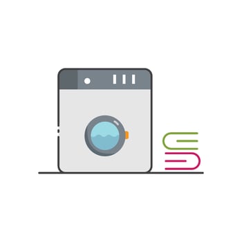 Washing machine Laundry logo icon vector