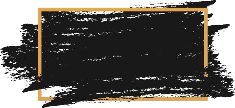 Black brush stroke background with a gold frame creates a modern and elegant design, perfect for adding a touch of sophistication to any project vector
