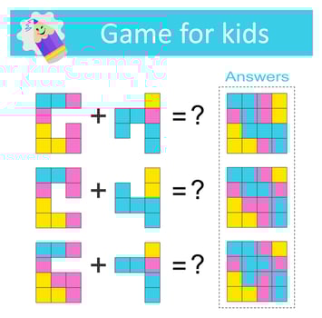 Attention tasks for children. IQ training test. Printable worksheet vector