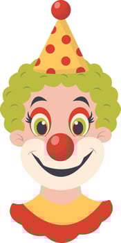 Happy Clown Mask with Green Hair vector