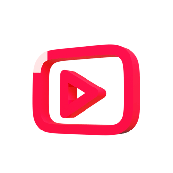 Premium 3D YouTube Logo for Branding png