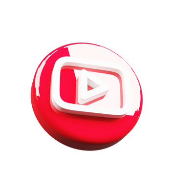 Sleek 3D YouTube Icon for Digital Creatives png