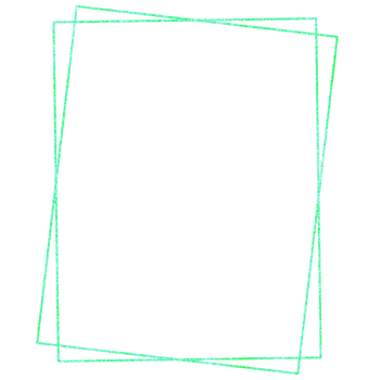 Shimmery green rectangle frame on a transparent background png