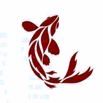 design tribal art koi fish tattoo for printable elements vector