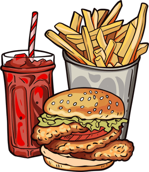 Food for health-conscious people It is a line drawing with colored lines. png