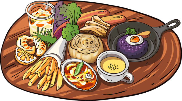 combo set breakfast clipart png