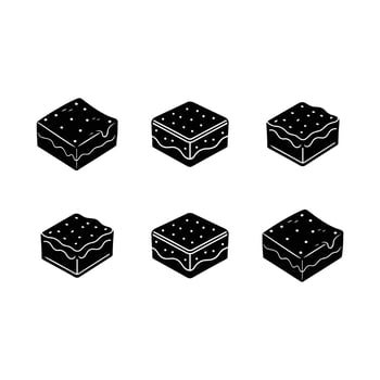 Edible Brownie Icon - and Linocut Silhouette Design vector
