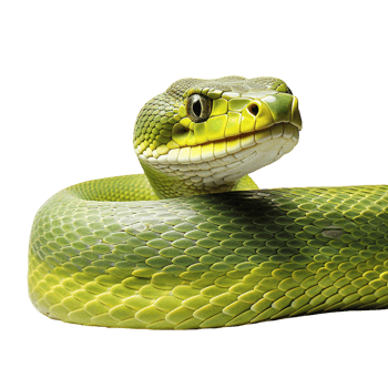 Coiled Green Snake with Realistic Scales png