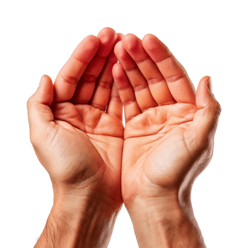 hands with a cross stitched png