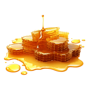 Honeycomb Stack Dripping Sweet Golden Honey in Realistic Detail png