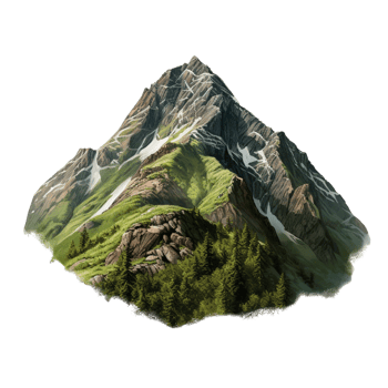 Majestic Rocky Mountain Peak with Realistic Details png