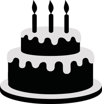Birthday Cake icon symbol vectors illustration isolated on white background