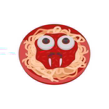Halloween Pasta, Halloween Illustration vector