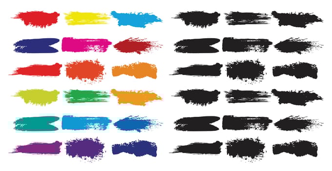 Colorful paint brush strokes vector