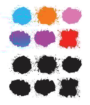 Colorful paint splatters vector