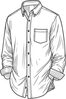 Layered Fringe Button-Up Shirt Design vector
