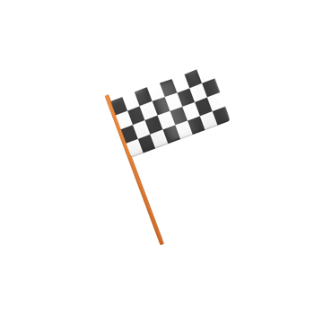 Checkered flag isolated 3d render icon illustration png
