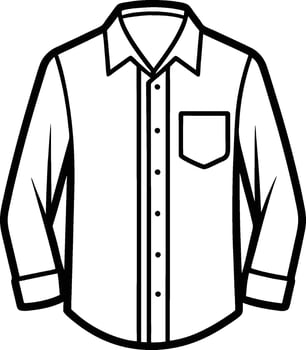 Chic Collar Detail Button-Up Shirt Line Art vector