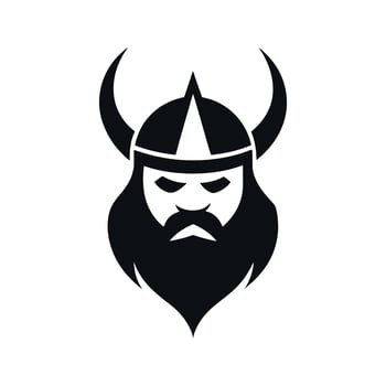 Viking head silhouette design vector