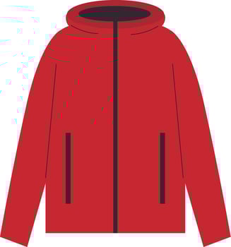 Warm jacket with hood. vector