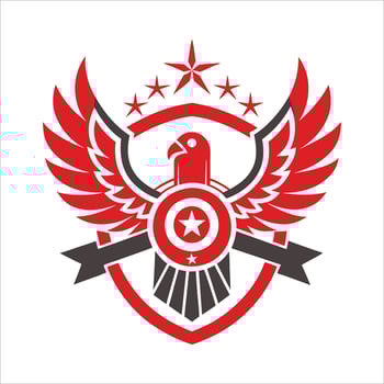 Heraldic Eagle with Shield Emblem - Majestic Illustration for Patriotic and Military Designs vector