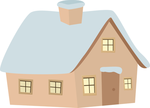 brown house winter png
