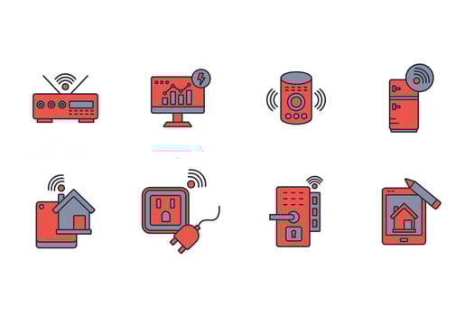 Home automation icon set vector