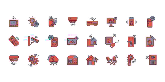 Home automation icon set..Editable stroke.linear style sign for use web design,logo.Symbol illustration. vector