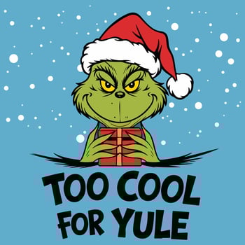 Too Cool for Yule Snowman t shirt vector