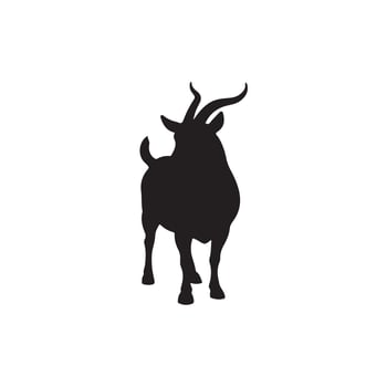 Creative Simple Goat silhouette Style with white background design template vector