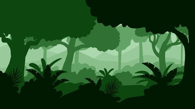 Landscape illustration of deep forest vector