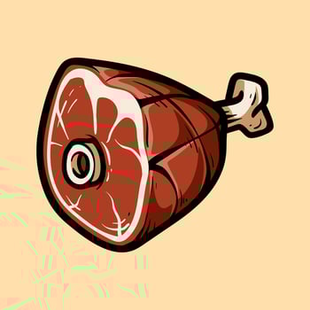 sliced beef steak isolated colored drawing line art style sketch classic vintage design illustration vector