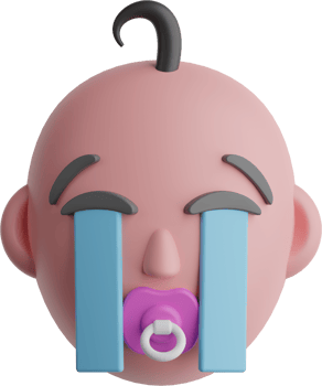 Crying Baby 3D icon for emotions and baby care png