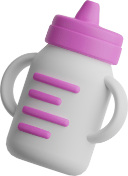 Sippy cup Handled baby bottle 3D icon for infant feeding png