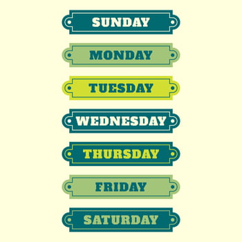 Days of The Week on Vintage Emblem vector