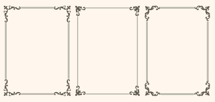 A set of simple decorative frames vector