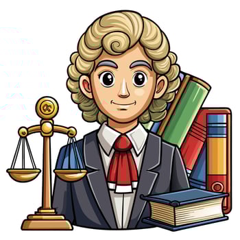 Lawyer character illustration vector
