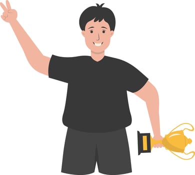 Male Winner Competition in Black Clothes vector
