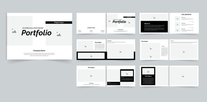 Architecture portfolio design modern landscape portfolio layout design vector