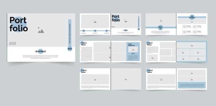 12 pages portfolio brochure architecture portfolio interior portfolio vector