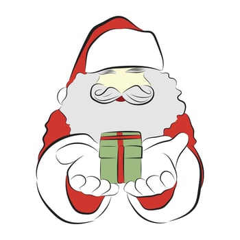 illustration of Santa Claus giving gifts vector