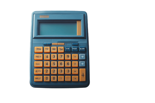Calculator with large buttons and clear display for easy calculations in office or school settings png