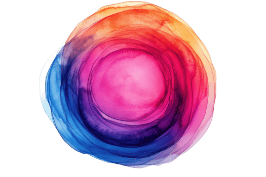 Vibrant circular abstract artwork featuring smooth transitions of color across a modern design png