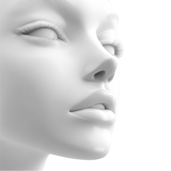 a white female head on a transparent background png
