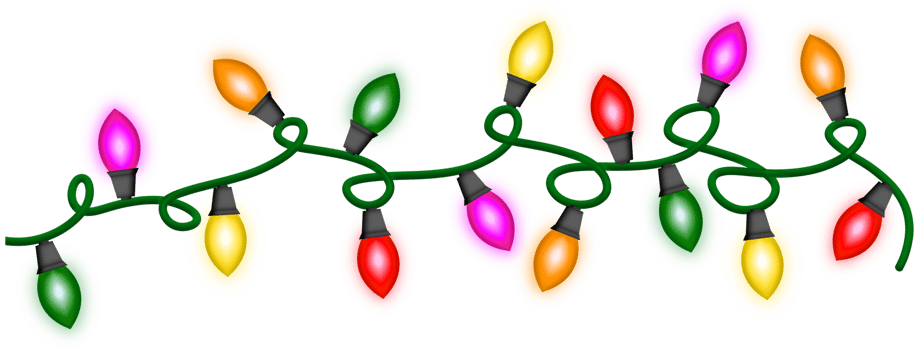 Christmas lights decorated on a transparent background png