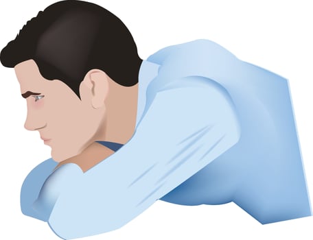 Businessman lying down and thinking about something vector